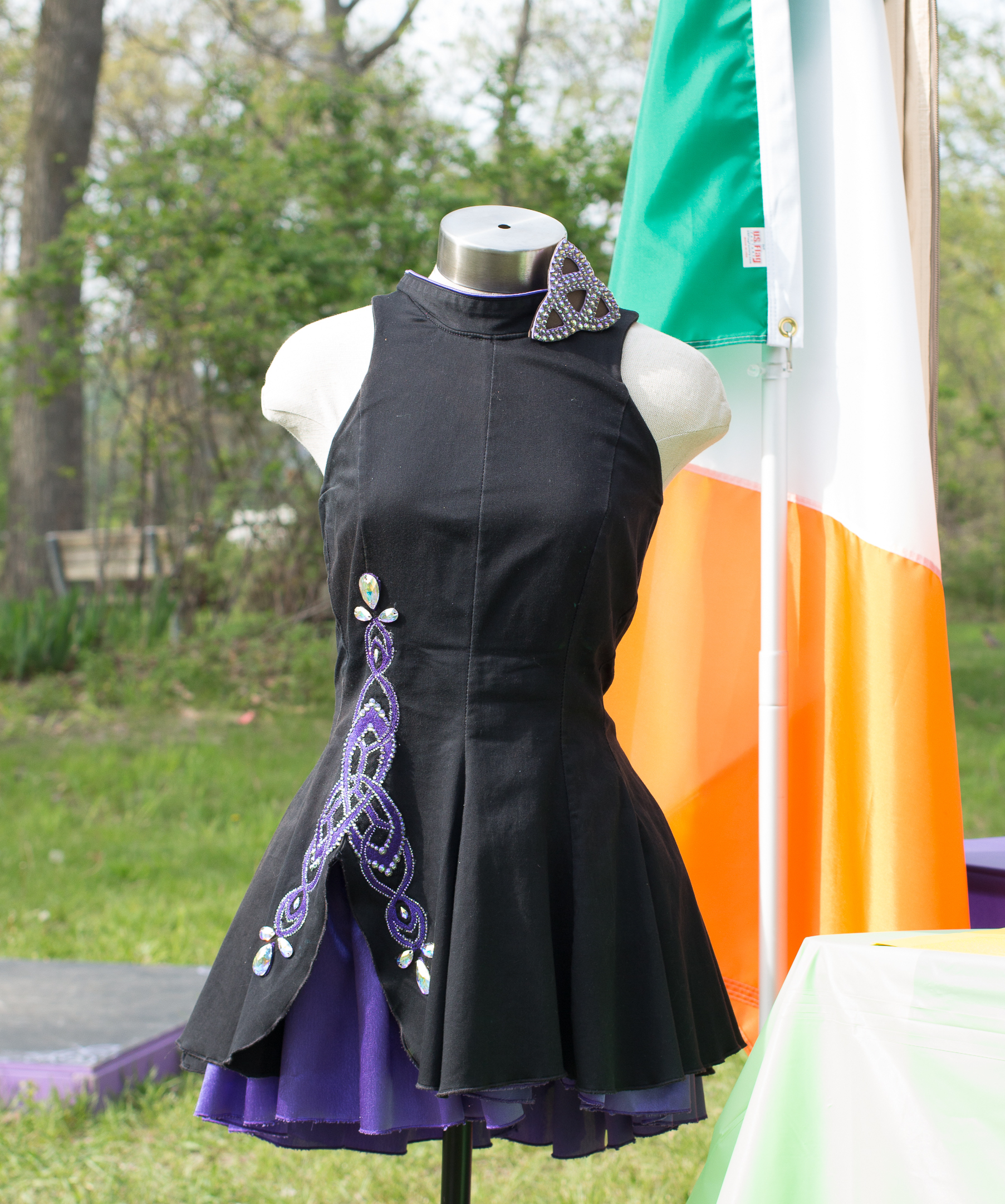 Motor City Irish Dance uniform on display at The Greater Rochester Heritage Days Festival.
